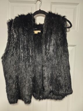 Micharl Kors Black Faux Fur Vest